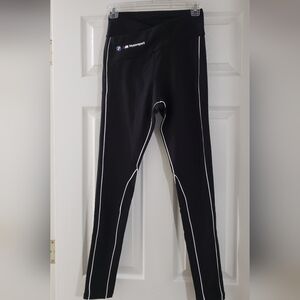 Puma BMW M Motorsport Black Leggings with White Piping Accents